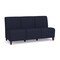 Lesro Siena Lounge Reception Armless 3 Seat Tandem Seating No Center Arms, Walnut, OH Navy Upholstery SN3102 - alternate 1